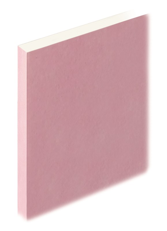 Fire Board Tapered Edge 2400x1200x15mm - A Fire Resistant Plasterboard With A Pink Paper Face. For use as cladding component in partitions and lining systems. Ideal for receiving a plaster finish or for direct decoration.
