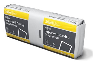 Superglass Superwall 36 is a British Board of Agr&#233;ment (BBA) approved, non-combustible and water repellent glass mineral wool insulation cavity wall batt. The flexible batt is supplied at 455mm wide to allow easy installation between standard vertical wall tie spacings and minimum on-site cutting and waste.