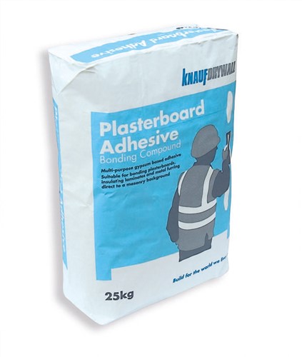 Drywall Adhesive comes in a 25kg paper bag and is used direct for bonding of plasterboards and insulation laminates.