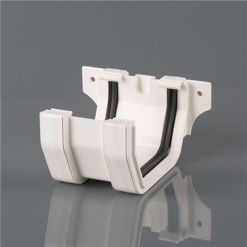 Union brackets are used to connect two length of gutter together.  Either end clips on to the union bracket securely and with ease.