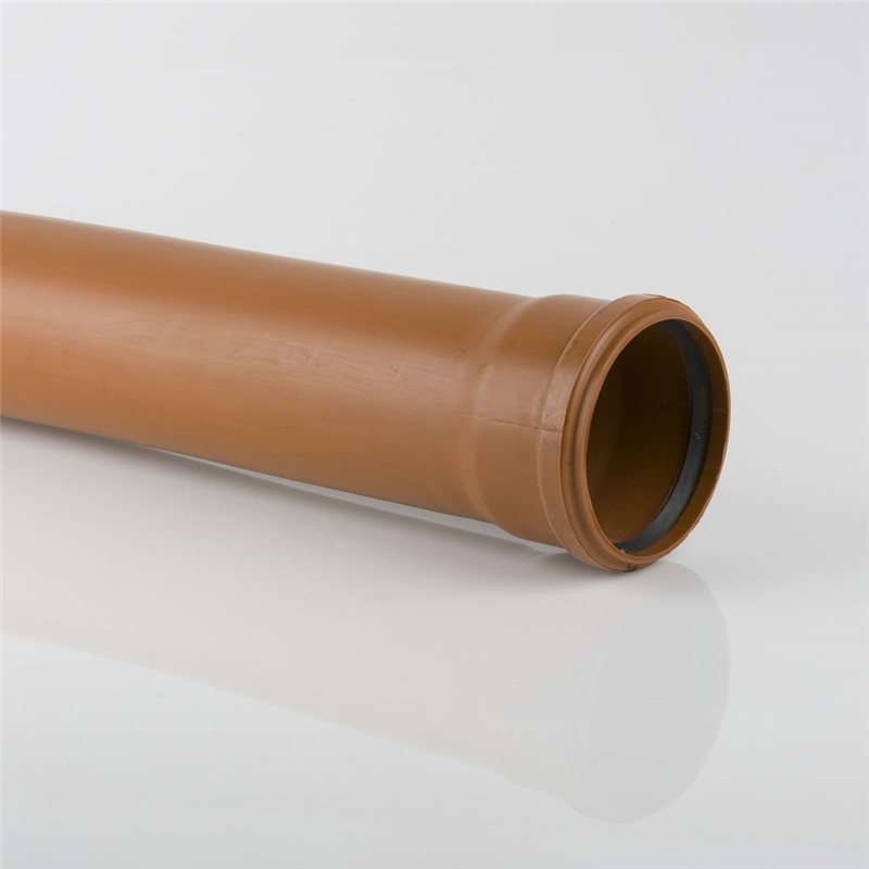 Underground 110mm x 3 metre Single Socket Pipe