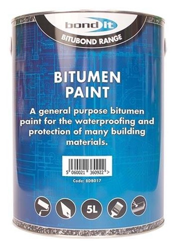 Black Bitumen Paint is a solvent based, full bodied black bituminous paint. When dry, the product forms an odourless and taint free black film suitable for metal protection, concrete structures and overcoating wood and felt.