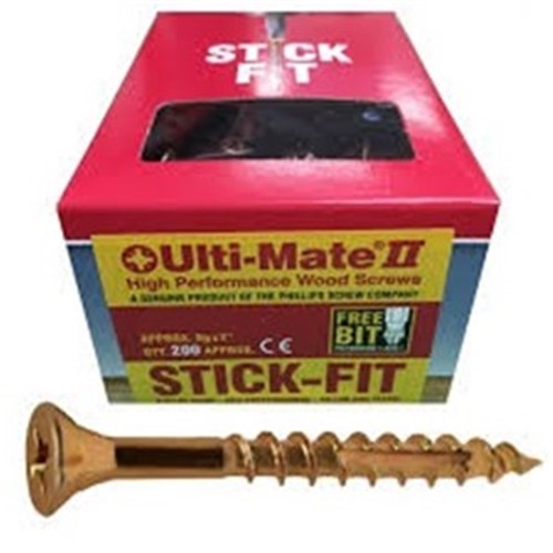 The Ulti-mate screws come yellow plated and are our most popular wood screw with a high performance ideal for tradesmen and DIY&#39;ers alike. In every box you received a high quality stick-fit driver bit and can be used to fix all types of timber and sheet material products.