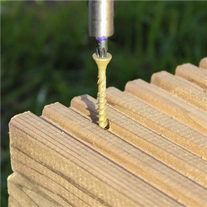 A premium decking screw using the C2 twin-cut technology. Coated with a patented multi-layer corrosion resistant plating to withstand up to 1,000 hours in a salt spray cabinet. This new and innovative design enables the screw to rapidly penetrate the timber, cleanly countersink and securely clamp the decking board to the joists.

• Strengthened head to prevent shearing when installed with an impact tool
• Ribs under the head for improved countersinking
• Helix shank for removing debris and to improve clamping
• Coated with a patented multi-layer corrosion resistant plating to withstand 1,000 hours salt spray
• Patented twin cut technology for rapid &quot;pick-up&quot; and reduces timber splitting
Product Specifications	Downloads