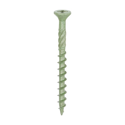 An economic but highly effective softwood decking screw. Plated to withstand up to 500 hours in a salt spray cabinet and designed to give a rapid installation and a secure fixing.

• Ribs under head for improved countersinking
• Helix shank for removing debris and to improve clamping
• 25&#176; sharp point and single lead for a fast start and improved thread acceptance