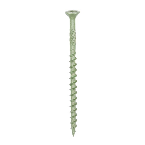
An economic but highly effective softwood decking screw. Plated to withstand up to 500 hours in a salt spray cabinet and designed to give a rapid installation and a secure fixing.

• Ribs under head for improved countersinking
• Helix shank for removing debris and to improve clamping
• 25&#176; sharp point and single lead for a fast start and improved thread acceptance