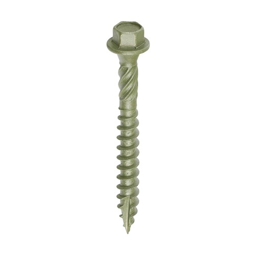 Designed as an alternative to the traditional coach screw mainly used for timber to timber applications. Coated with a patented multi-layer corrosion resistant plating to withstand 1,000 hours salt spray test, this screw is ideal for external applications.

• Hex head countersunk with a fixed washer
• Long lasting plating withstands up to 1,000 hours salt spray resistance in accordance to BS EN 9227:2012
• Patented lubrication, designed to enhance screw insertion time and provides greater resistance to corrosion
• Helix shank for removing debris and to improve clamping
• 50&#176; deep single thread to provide a secure fixing with high pull-out resistance
• Single slash point to reduce torque and the risk of timber splitting at low edge distance
• 25&#176; sharp point and single lead for a fast start and improved thread acceptance