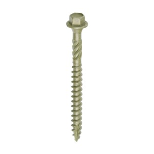 Designed as an alternative to the traditional coach screw mainly used for timber to timber applications. Coated with a patented multi-layer corrosion resistant plating to withstand 1,000 hours salt spray test, this screw is ideal for external applications.

• Hex head countersunk with a fixed washer
• Long lasting plating withstands up to 1,000 hours salt spray resistance in accordance to BS EN 9227:2012
• Patented lubrication, designed to enhance screw insertion time and provides greater resistance to corrosion
• Helix shank for removing debris and to improve clamping
• 50&#176; deep single thread to provide a secure fixing with high pull-out resistance
• Single slash point to reduce torque and the risk of timber splitting at low edge distance
• 25&#176; sharp point and single lead for a fast start and improved thread acceptance