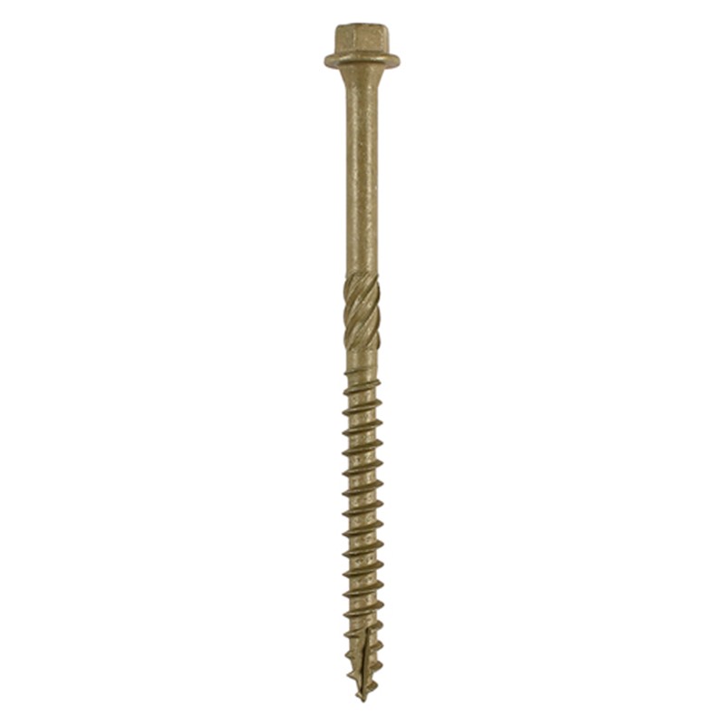 Designed as an alternative to the traditional coach screw mainly used for timber to timber applications. Coated with a patented multi-layer corrosion resistant plating to withstand 1,000 hours salt spray test, this screw is ideal for external applications.

• Hex head countersunk with a fixed washer
• Long lasting plating withstands up to 1,000 hours salt spray resistance in accordance to BS EN 9227:2012
• Patented lubrication, designed to enhance screw insertion time and provides greater resistance to corrosion
• Helix shank for removing debris and to improve clamping
• 50&#176; deep single thread to provide a secure fixing with high pull-out resistance
• Single slash point to reduce torque and the risk of timber splitting at low edge distance
• 25&#176; sharp point and single lead for a fast start and improved thread acceptance