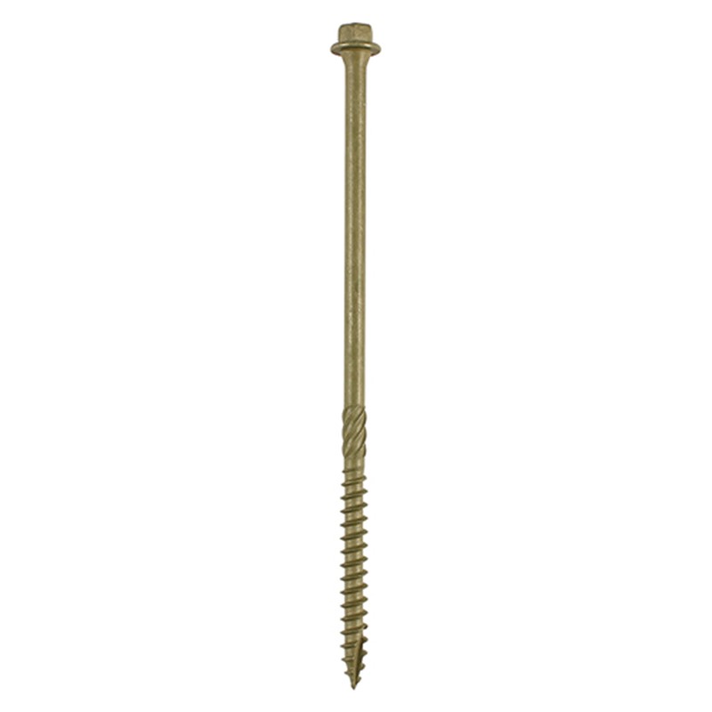 Designed as an alternative to the traditional coach screw mainly used for timber to timber applications. Coated with a patented multi-layer corrosion resistant plating to withstand 1,000 hours salt spray test, this screw is ideal for external applications.

• Hex head countersunk with a fixed washer
• Long lasting plating withstands up to 1,000 hours salt spray resistance in accordance to BS EN 9227:2012
• Patented lubrication, designed to enhance screw insertion time and provides greater resistance to corrosion
• Helix shank for removing debris and to improve clamping
• 50&#176; deep single thread to provide a secure fixing with high pull-out resistance
• Single slash point to reduce torque and the risk of timber splitting at low edge distance
• 25&#176; sharp point and single lead for a fast start and improved thread acceptance