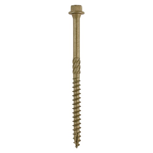 Designed as an alternative to the traditional coach screw mainly used for timber to timber applications. Coated with a patented multi-layer corrosion resistant plating to withstand 1,000 hours salt spray test, this screw is ideal for external applications.

• 8mm hex head countersunk with a fixed washer
• Long lasting plating withstands up to 1,000 hours salt spray resistance in accordance to BS EN 9227:2012
• Patented lubrication, designed to enhance screw insertion time and provides greater resistance to corrosion
• Helix shank for removing debris and to improve clamping
• 50&#176; deep single thread to provide a secure fixing with high pull-out resistance
• Single slash point to reduce torque and the risk of timber splitting at low edge distance
• 25&#176; sharp point and single lead for a fast start and improved thread acceptance