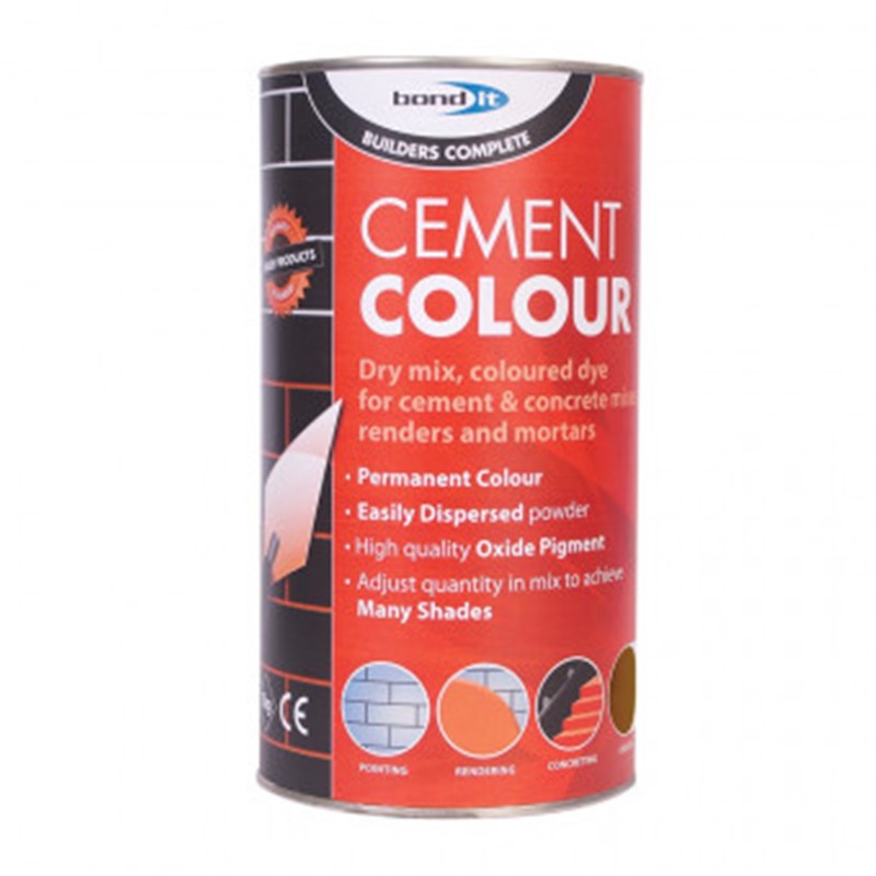 A range of easy-to-use, chloride-free permanent cement colourants. Manufactured with the best quality oxide pigments for permanently colouring all types of mortars cement, concrete and renderings. Easy dispersion of pigment into the mix allows for uniform shades per batch, colour can be adjusted to give a wider variety of shade depths.

CE Approved: Conforms to EN12878.