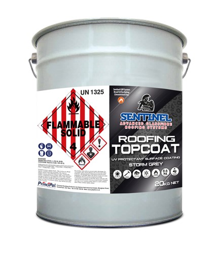 Sentinel Premium Topcoat is a specially engineered polymeric surface coating designed to withstand all the elements that a roof may encounter. Sentinel Topcoat is pigmented dark grey. For estimating allow 1kg of Topcoat per 2 square metres. Other colours are available to special order.