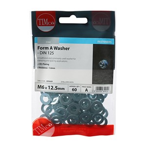 A traditional and commonly used washer for clamping and spacing applications.

• Plated in Trivalent Chromium (Cr3) Zinc