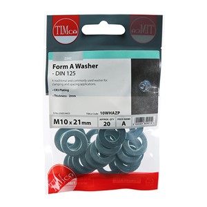 BZP M10 - Form A Washer (20pcs)