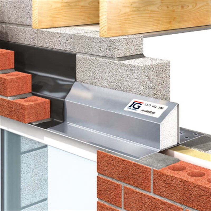 IG 900mm - L1S100/900 standard steel lintels used typically in cavity walls with a 90-105mm cavity and 100mm brick/blockwork on the inner and outer leafs.