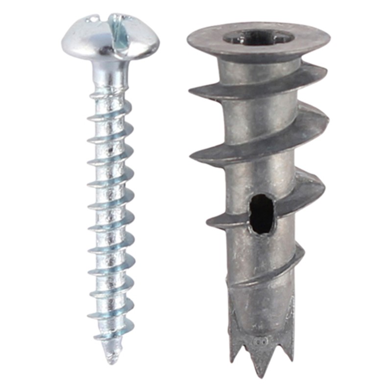 A rapid light duty plasterboard fixing for use in a wide range of applications. Cross recess head, allows simple installation with a pozi or cross drive screwdriver. Comes complete with screws.

• 3 point tip for quick insertion
• Come with zinc plated pan headed cross recess 4.5 x 30mm screws