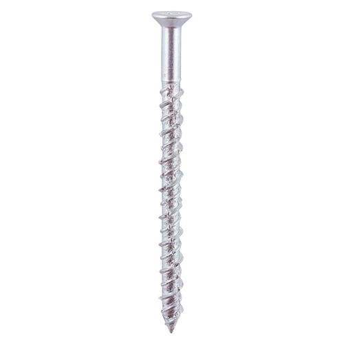 A rapid and effective light duty fixing ideal for attaching ironmongery to concrete, stone and brick without the need for nylon plugs. Countersunk head for a flush finish.