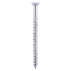 A rapid and effective light duty fixing ideal for attaching ironmongery to concrete, stone and brick without the need for nylon plugs. Countersunk head for a flush finish.