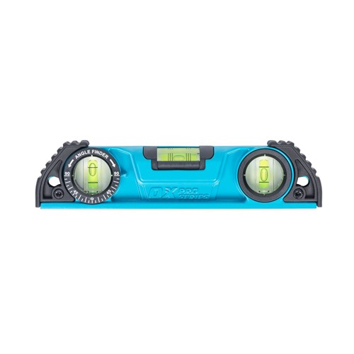 The OX Pro Heavy-Duty Torpedo Level is perfect for ensuring accurate level measurements in tight and compact spaces. Featuring 3 unique shock proof vials with lifetime warranty displaying ultra-accurate level measurements and tough rubber end caps to help absorb bumps and scrapes on the worksite. An intelligent V groove on the underside allows easy placement on curved surfaces while the rare earth magnets ensure ultimate hold. Accurate to &lt;0.0005&quot;/&quot; (0.5mm/m).