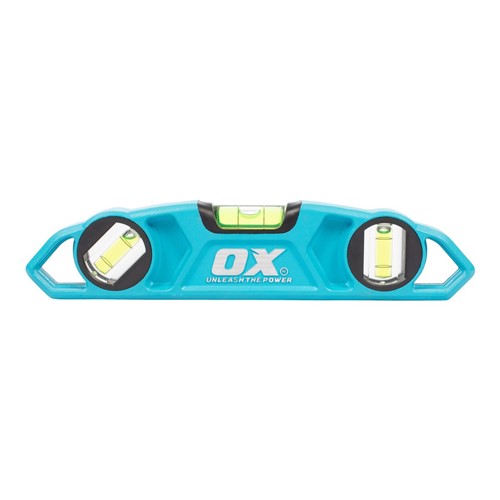 The OX 250mm Torpedo Level is ideal for use in trade as it has a Die-Cast aluminium body which provides protection from damage and a longer life span and 3 solid block vials so this can be used in different angles and in different applications meaning this is a versatile level to say the least. It has rare earth magnets which provide a strong grip to metal surfaces so the user can use their hands for other jobs without having to worry about the level. Its accuracy is 0.5mm/m so you can be satisfied the job can be finished accurately and efficiently. The surface of the level has a V groove for comfort when using.