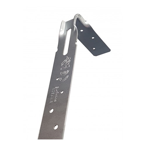 A direct replacement for traditional restraint straps, the innovative design of these lightweight straps allows ease of handling and installation whilst maintaining the structural strength and robustness of much heavier weight types.
The HES (heavy engineered strap) &amp; LES (light engineered strap) replace
traditional heavy and light restraint straps in roof and floor construction.
Reducing the thickness to 1.5mm allows the HES strap to span the bottom
chords of trusses and over floor joists without the need for notching.
HES straps are less than 40% of the weight, quicker to fit, and overcome many fixing problems associated with traditional heavy straps.
The LES is designed for vertical applications e.g. holding down wall plates.
 

Formed edge design gives additional strength on bend
Quicker to install - can fit over top of floor joists and truss bottom chords
Easier to course with blockwork
No need to notch joists
Complies with BS EN 845-1