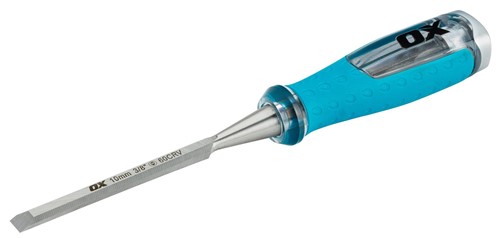 The OX Pro Wood Chisel 10mm is made from hardened and tempered high grade steel for durability with a soft grip, non-slip handle so you have full control of the chisel at all times. The chisel is precision balanced with a strike cap on the handle end and the chisel size is etched into the blade.