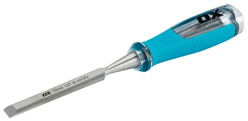 The OX Pro Wood Chisel 13mm is made from hardened and tempered high grade steel for durability with a soft grip, non-slip handle so you have full control of the chisel at all times. The chisel is precision balanced with a strike cap on the handle end and the chisel size is etched into the blade.