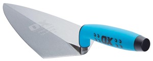 The OX Pro Series Brick Trowel is fitted with the OX-grip soft handle with finger protection to ensure added comfort and safety. The Bricklaying Trowel is designed to scrape wet mortar and eliminate any material wastage in the trowel. The Pro Brick Trowel is made from premium quality material to ensure it offers superior sharpness and is tough, reliable and durable. Engineered with top-notch materials and tested for optimum performance, OX products are sure to make the work on the site convenient, effective and efficient.