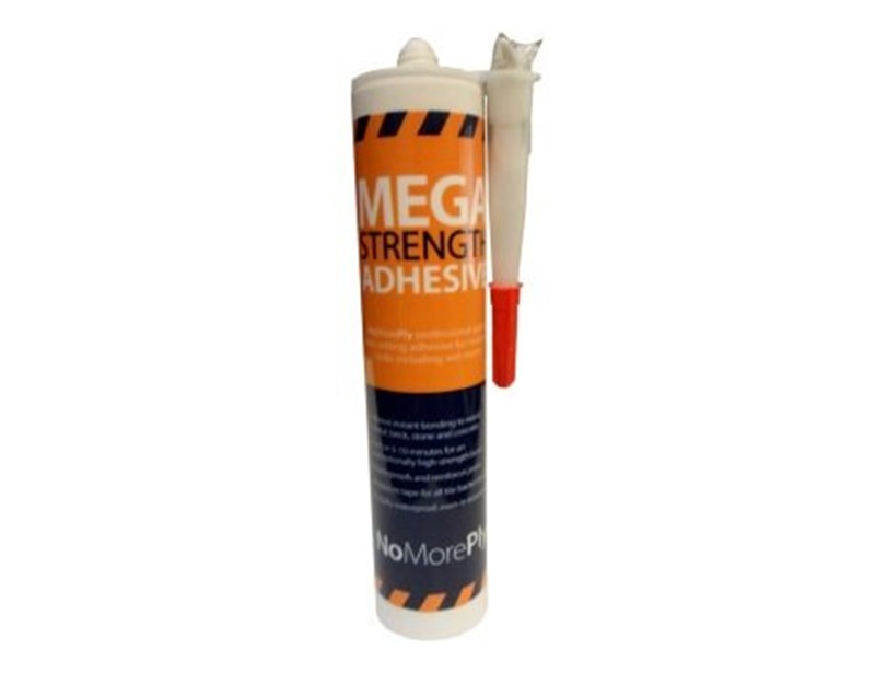 Polyurethane adhesive is recommended for fixing NoMorePly boards in conjunction with NoMorePly screws.  It gives an exceptionally high bond strength and foams slightly on application to fill small gaps. The water free formulation ensures that it doesn&#39;t foam excessively.  As it is 100% waterproof, it is an excellent jointing solution in all areas including bathrooms and wetrooms.