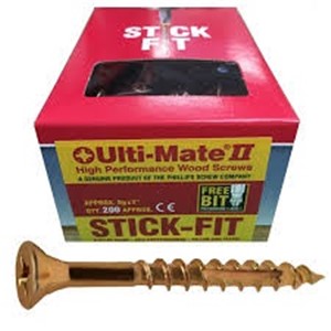 The Ulti-mate screws come yellow plated and are our most popular wood screw with a high performance ideal for tradesmen and DIY&#39;ers alike.  In every box you received a high quality stick-fit driver bit and can be used to fix all types of timber and sheet material products.