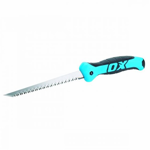 Professional metal heavy duty jab saw with ergonomic soft grip handle
Hardened &amp; tempered blade for agressive cutting - triple ground teeth
Sharp point for piercing board
Supplied with heavy duty holster for safe storage when not in use
Fast cutting for drywall, wood &amp; plastic
