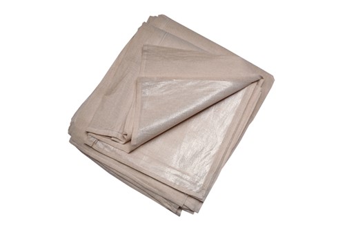 Cotton twill with polythene backing protects against dust, dirt, splashes and spatter.

Cotton top absorbs paint spills and polythene backing prevents it soaking through.