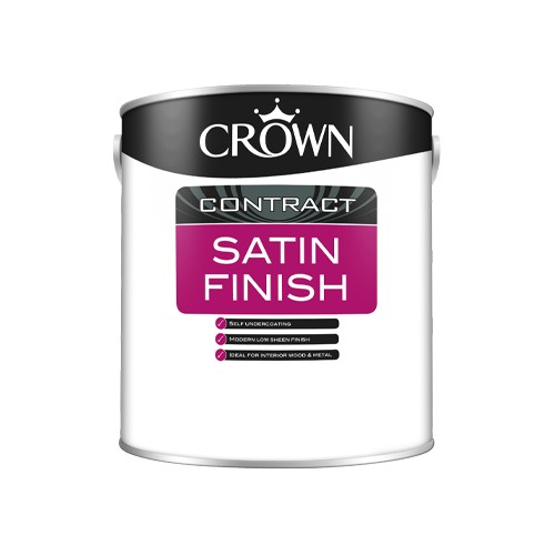 Crown Contract Satin is self-undercoating and durable, with a modern mid sheen finish