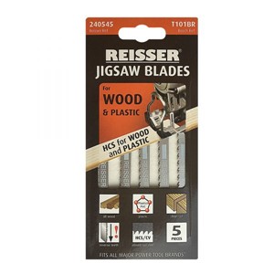 For curved, clean cuts in wood – (Pack of 5 blades)