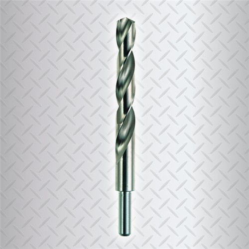 fully ground reduced shank. For drilling wood, plastic, non-ferrous metals, aluminium, cast iron and steel.