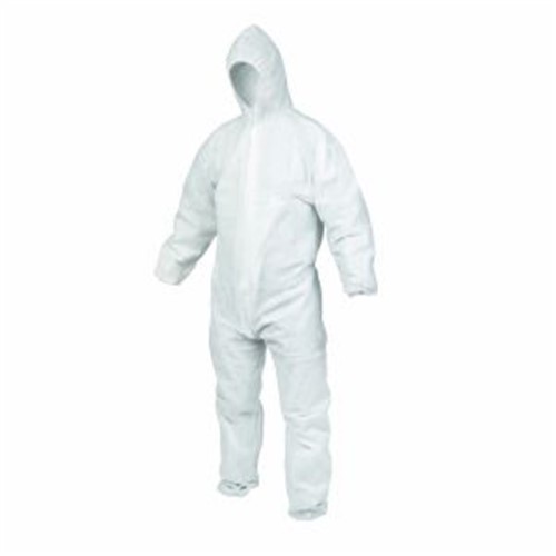 Single use coverall giving light protection from dirt and grease and dust
100% polypropylene
Non woven coverall c/w elasticated wrists and ankles