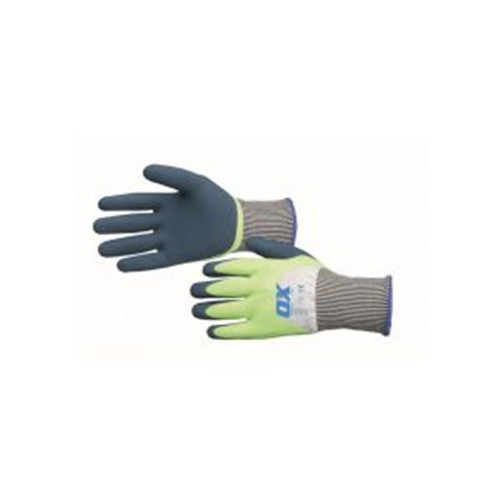 Cut level 5 anti-cut, anti-slip, waterproof, ultra comfortable glove for sheet metal handling, glass cutting, sharp small parts handling, general assembly
Conforms to EN388
Size 10 / XL