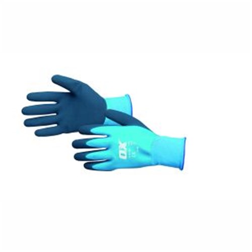 Fully dipped glove giving complete water resistance and protection to skin from oily substances, anti-slip sandy coating, great for light metal fabrication, part assembly and general handling
Conforms to EN388
Size 10 / XL
