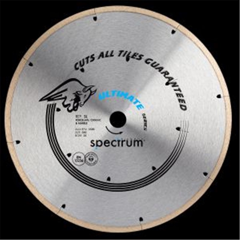 Featuring 8mm continuous rim, fine cut, high concentration, s-slot cool cutting, s-detenso silencing
Cuts all tiles &#39; guaranteed!
Applications: ceramic tiles, natural stone, porcelain, granite, marble