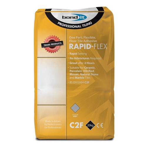 A one-part, rapid setting, flexible floor and wall tile adhesive.