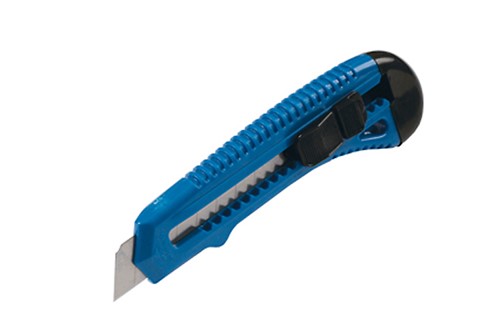Snap-off blade for simple renewal of blunt blades. &quot;Push and slide&quot; button to expose new blade which locks blade when released. Built in snapper for safe removal of blunt blade.