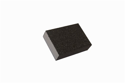 Foam core coated with two grades of abrasive. Suitable for use on wood, metal and plastic.