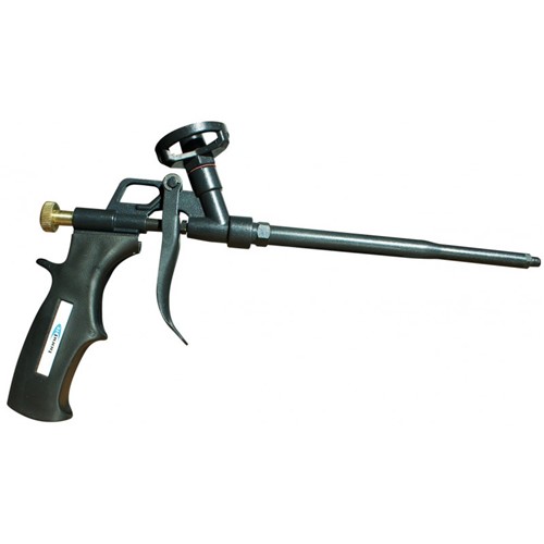 Made entirely of metal, it is robust and easy to handle with its ergonomic hand-grip made of anti-solvent nylon. Body, adaptor, non-returnable valve and nozzle are teflon coated to prevent foam from sticking to the gun and facilitate cleaning. Exceptionally hard wearing gun parts – this is a gun for life!!
