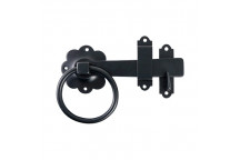 6\" Ring Gate Latch - Plain Black