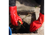 Red PVC Gauntlets 10 XL