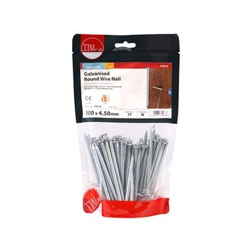 100x4.50 Round Wire Nail Galv 1kg