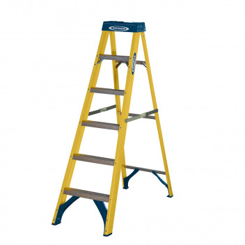 Werner 6 Tread Fibreglass Heavy Duty Trade Stepladder