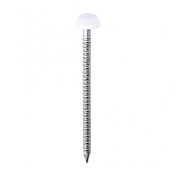 Polymer Headed Pins - A4 Stainless Steel - White 40mm