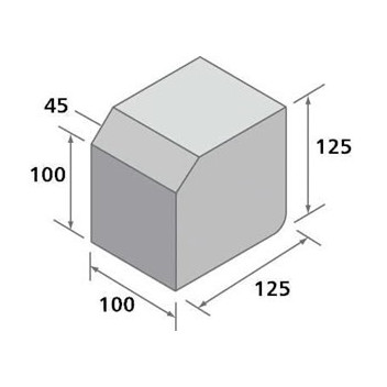 100x125x125mm Small Kerb Charcoal